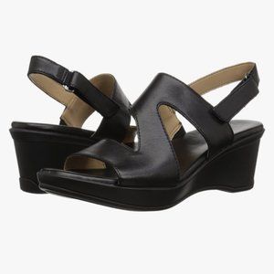 Naturalizer Women's Valerie Wedge Sandal,  Black, 10 Wide